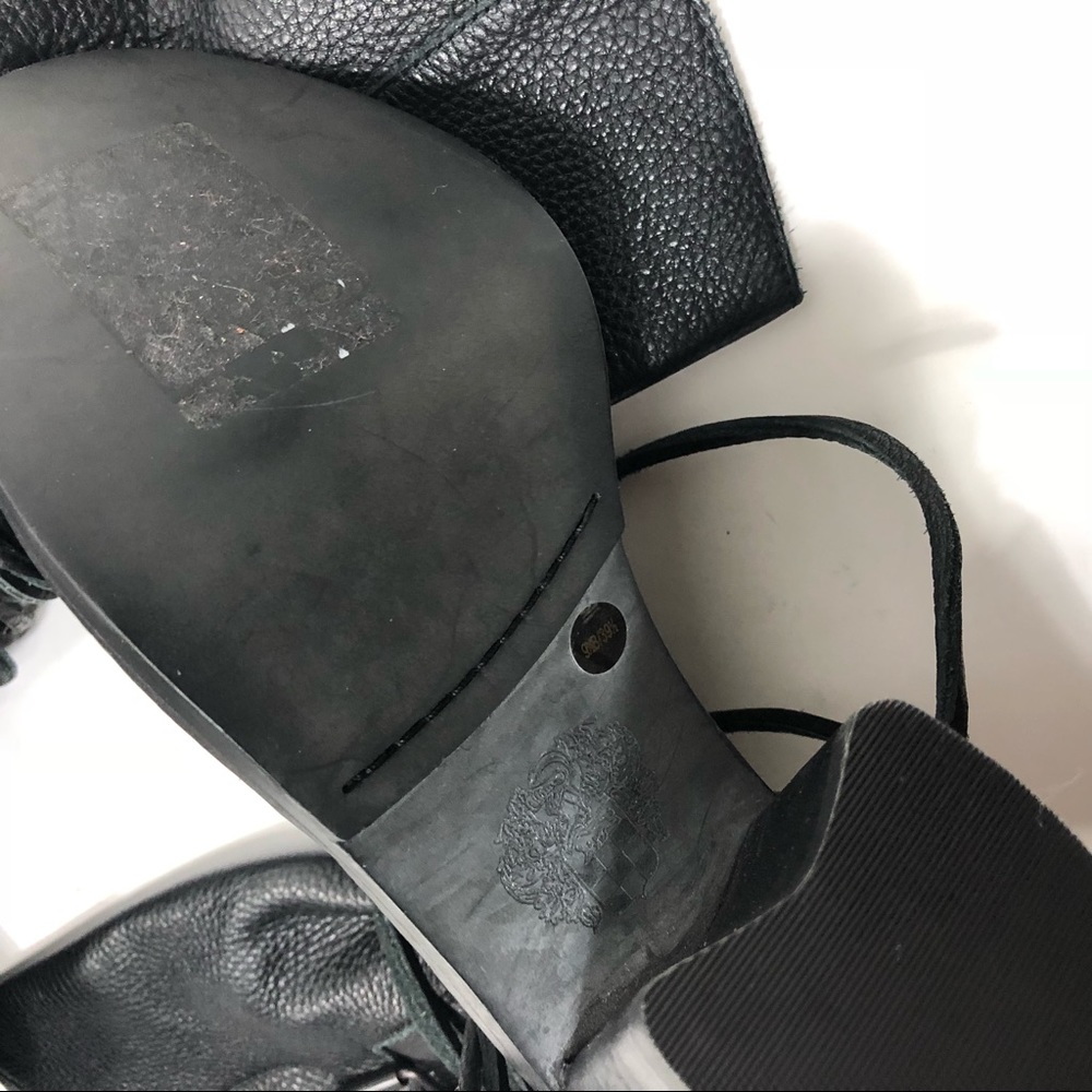 Vince Camuto Black Leather Heel Boots Size 39.5 - Picture 3 of 3